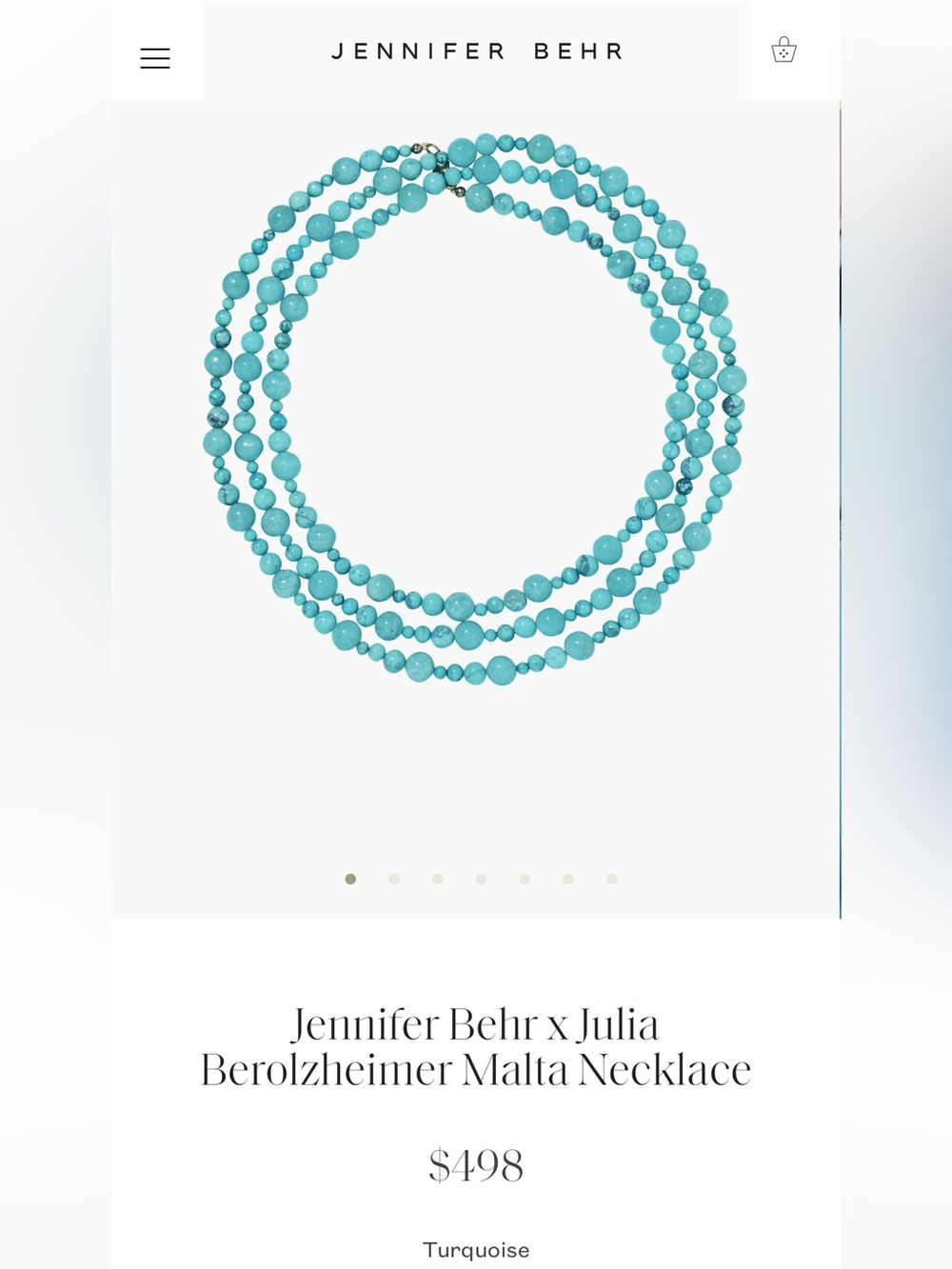 Jennifer Behr Turquoise Graduated Beaded Multi-Strand Necklace - Picture 2 of 2